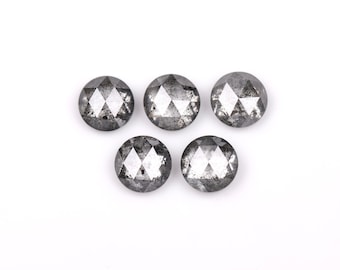 1,56 CT, 4,0 MM | Diament sól i pieprz | Okrągły diament o szlifie różanym | Szary diament | Naturalny luźny diament do pary kolczyków i wisiorka OM8193