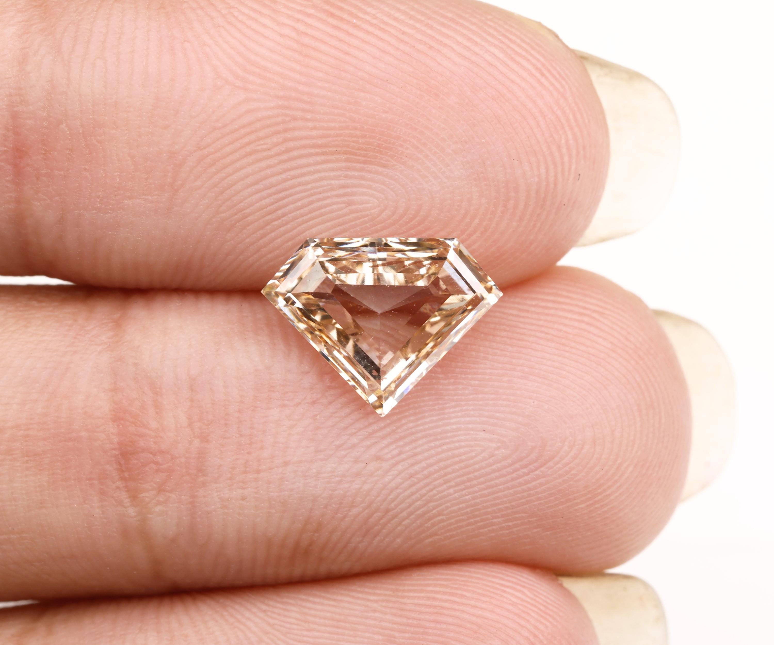 1.68 CT, 10.5 X 7.8 MM | Champagne Diamond | Pentagon Cut Diamond
