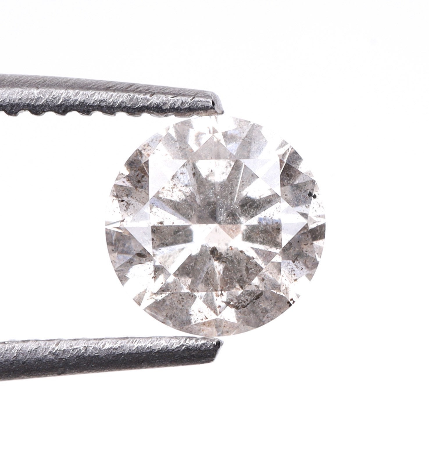 0.34 CT, 4.5 MM | Salt And Pepper Diamond | Round Brilliant Cut Diamond | Natural Loose Diamond For Engagement Ring & Wedding Ring | OM7672