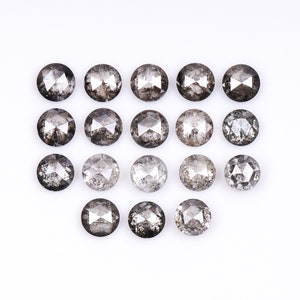 0.81 CT, 2.1 MM | Salt And Pepper Diamond | Round Rose Cut Diamond | Natural Loose Diamond For Earring Pair & Wedding Ring [18 PCS] | OM9602