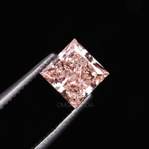 1,25 CT / Diamante rosa / Diamante principessa / Diamante coltivato in laboratorio / Diamante sciolto fantasia per coppie di orecchini, Anello anniversario, Regalo fede nuziale