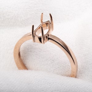 Semi Mount Ring Setting | Semi Mount Settings For Ring | Solid Gold Ring | Diamond Ring | Minimalist Ring | Sterling Silver Ring | OMJ0040