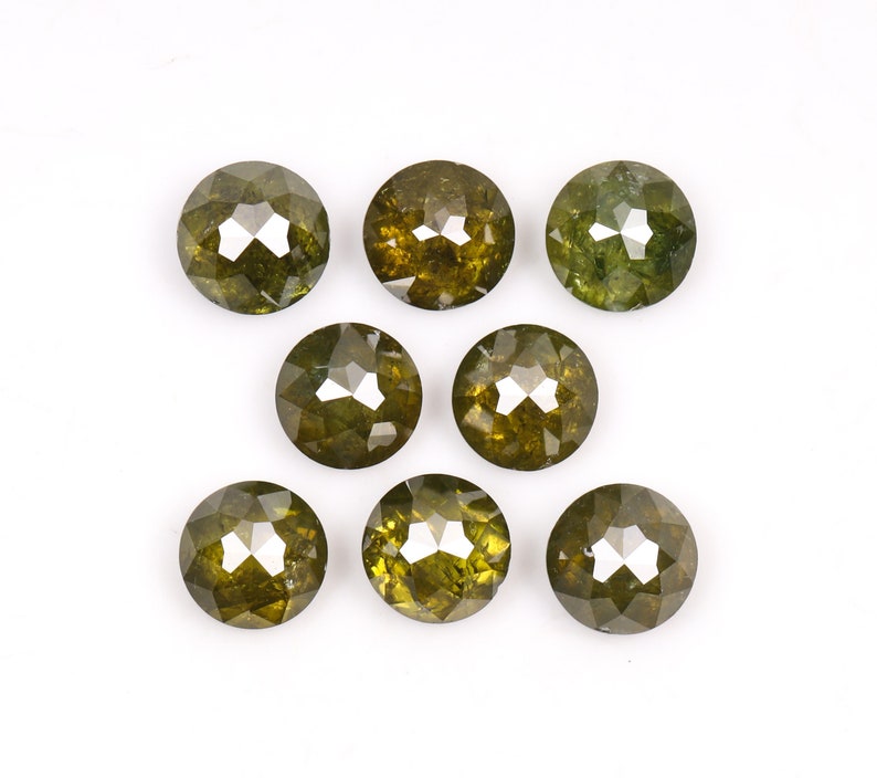 1.69 CT, 3.3 MM | Enhanced Green Diamond shops | Round Rose Cut Diamond | Natural Loose Earth Mined Diamond For Engagement Ring [8 PCS] | OM6947