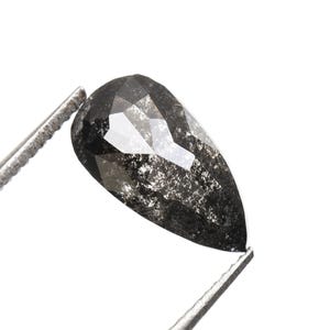 1.08 CT, 9.0 X 4.7 MM | Salt And Pepper Pear Cut Diamond | Natural Loose Earth Mined Diamond For Engagement Ring & Wedding Ring | OM7995