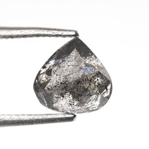 0.85 CT, 5.8 X 5.7 MM | Salt And Pepper Pear Cut Diamond | Natural Loose Earth Mined Diamond For Engagement Ring & Wedding Ring | OM7843