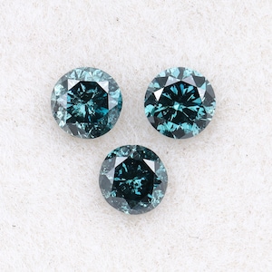 0.36 CT, 2.9 To 3.0 MM | Enhanced Blue Color Diamond | Round Brilliant Cut Diamond | Natural Loose Earth Mined Diamond | [3 PCS] | OM6006
