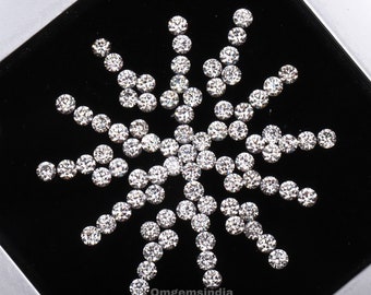 Diamante blanco natural de 1,2 mm, talla brillante, redondo, blanco, melee, suelto, para anillo de bodas.