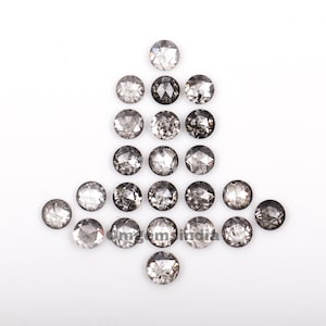 2.0 MM | Salt And Pepper Diamond | Round Rose Cut Diamond | Natural Loose Diamond For Engagement Ring & Wedding Ring (1 Pcs to 3 Pcs Option)