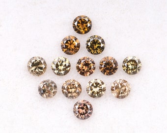 0.76 CT, 2.40 MM | Natural Fancy Color Diamond | Round Brilliant Cut Diamond | Natural Loose Diamond For Earring Pair [13 Pcs] | OM9175