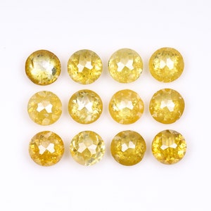 1.22 CT, 2.6 MM | Enhanced Yellow Color Diamond | Round Rose Cut Diamond | Natural Loose Earth Mined Diamond For Earring [12 PCS] | OM9802