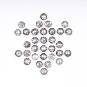 2.50 CT, 2.5 MM | Salt And Pepper Diamond | Round Rose Cut Diamond | Natural Loose Earth Mined Diamond For Earring Pairs [32 PCS] | OM9711