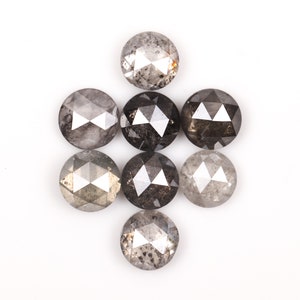 0.67 CT, 2.5 To 2.7 MM | Salt And Pepper Round Rose Cut Diamond | Natural Loose Diamond For Engagement Ring & Wedding Ring [8 PCS] | OM4395