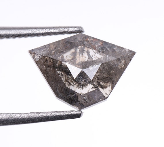 0.96 CT 8.5 X 6.1 MM Salt and Pepper Shield Cut Diamond Natural