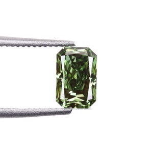 1.00 CT | Green Diamond | Radiant Diamond | Lab Grown Diamond | Fancy Loose Diamond For Earring Pairs, Anniversary Ring, Wedding Ring Gift