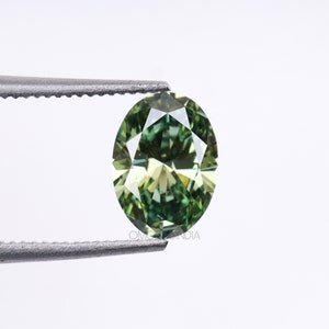 1.03 CT | Green Diamond | Oval Diamond | Lab Grown Diamond | Fancy Loose Diamond For Earring Pairs, Anniversary Ring, Wedding Ring Gift