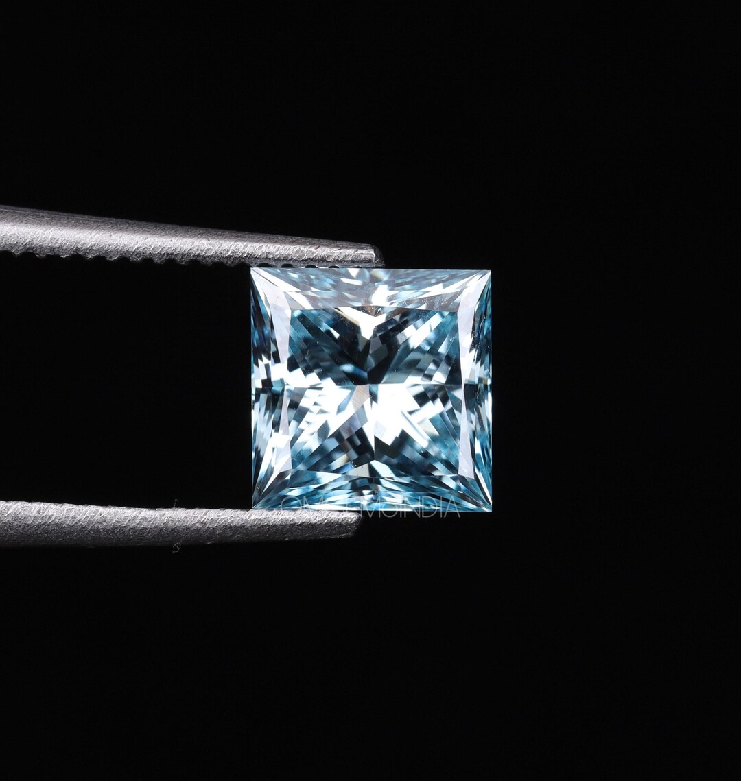 0.71 CT Lab Diamond Princess Cut Diamond Blue Diamond Lab Grown Diamond ...