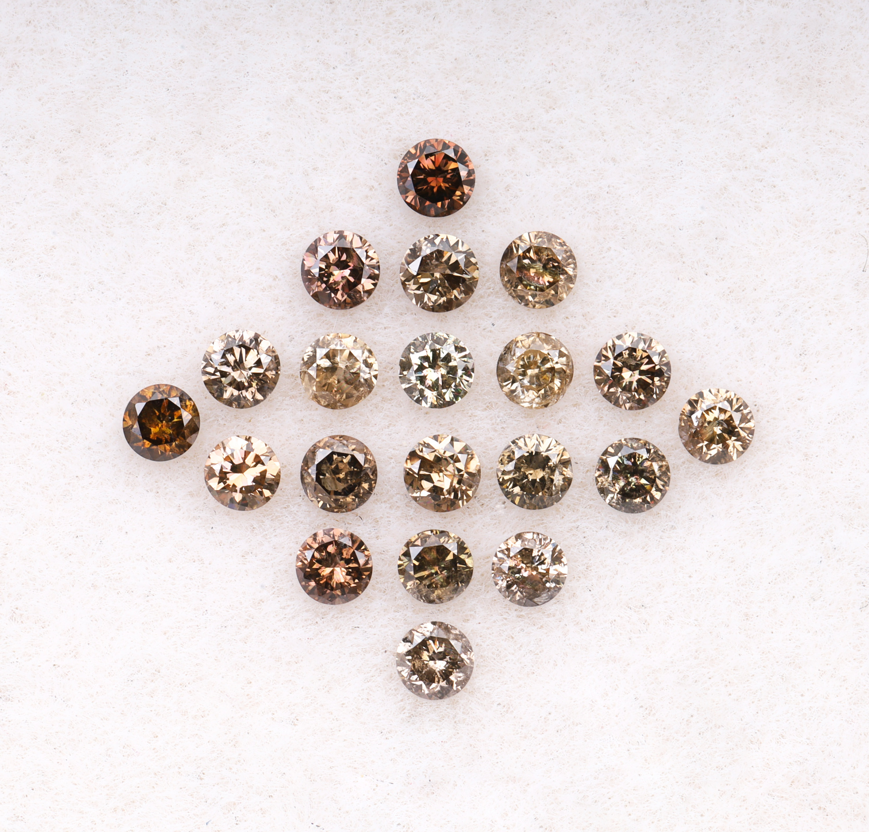 0.44 CT, 1.7 MM | Natural Fancy Color Diamond | Round Brilliant Cut Diamond | Natural Loose Diamond For Earring Pair [20 Pcs] | OM9187