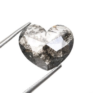 1.80 CT, 9.0 X 10.5 MM | Salt And Pepper Diamond | Heart Cut Diamond | Natural Loose Diamond For Engagement Ring & Wedding Ring | OM78943A