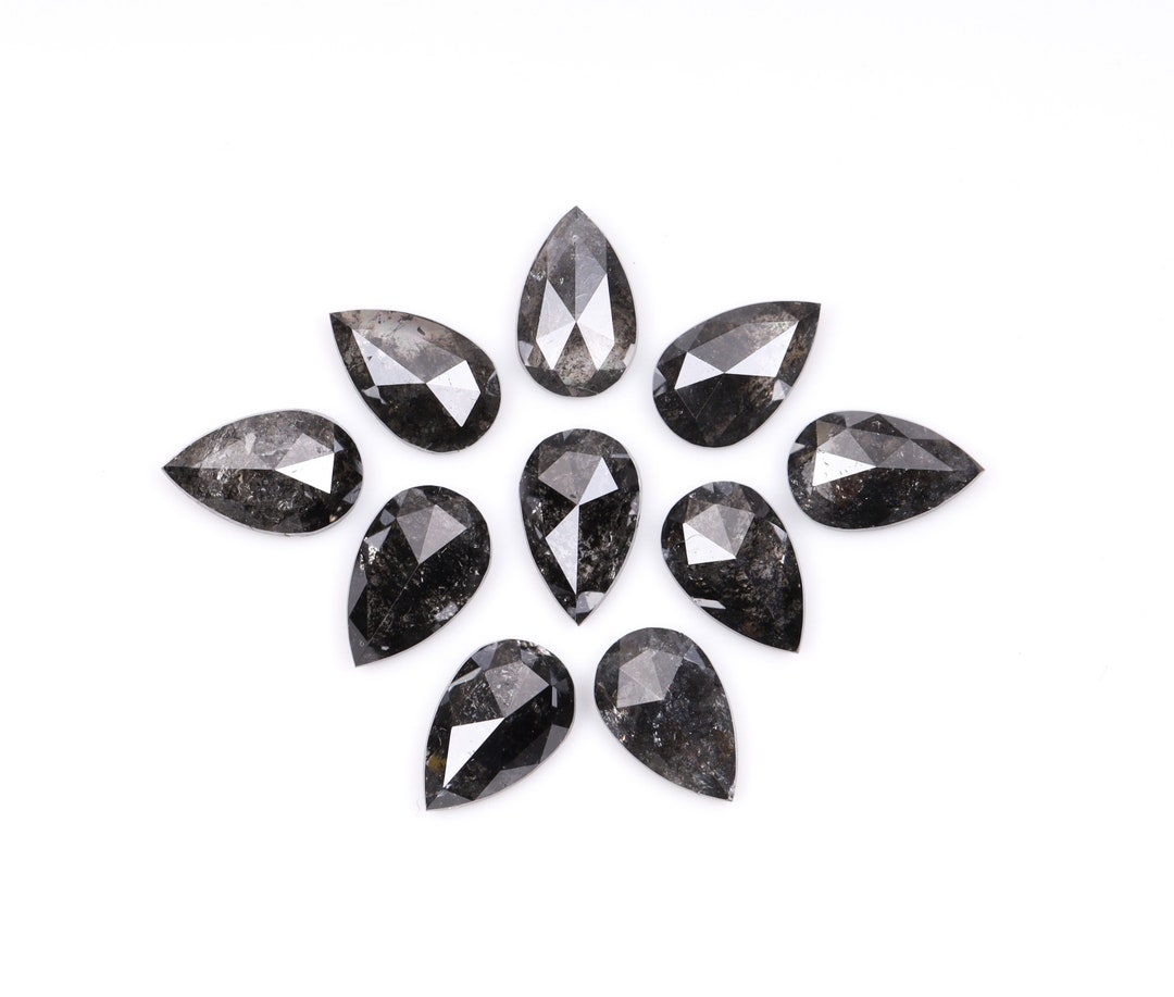 1.08 CT, 4.0 X 2.5 MM Salt and Pepper Diamond Pear Cut Diamond Natural