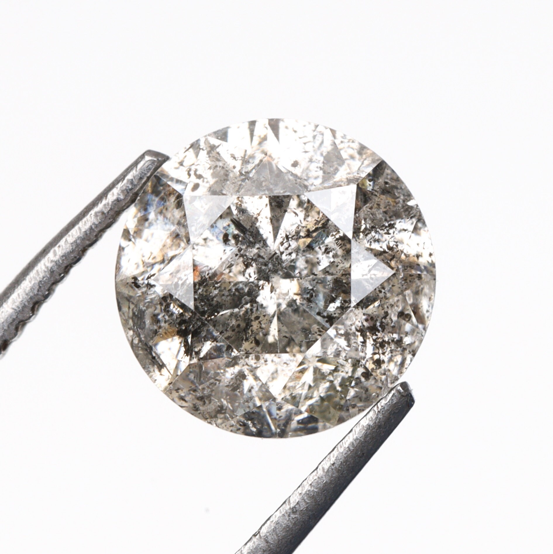 1.13 CT, 6.5 MM | Salt And Pepper Diamond | Round Brilliant Cut Diamond | Natural Loose Diamond For Engagement Ring & Wedding Ring | OM78381
