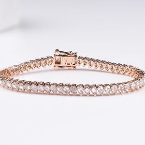 Pear Diamond Tennis Bracelets Stackable Teardrop Birthstone Bracelets Lab Grown Diamond Infinity Bracelets Vintage Inspired Wedding Jewelry