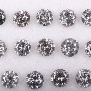 2.5 MM Salt and Pepper Diamond Round Brilliant Cut Diamond - Etsy