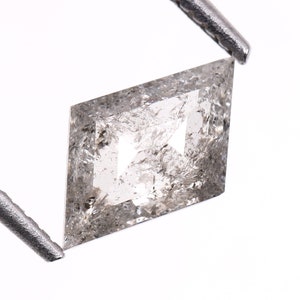 0.39 CT, 7.3 X 4.8 MM | Salt And Pepper Kite Cut Diamond | Natural Loose Earth Mined Diamond For Engagement Ring & Wedding Ring | OM6598