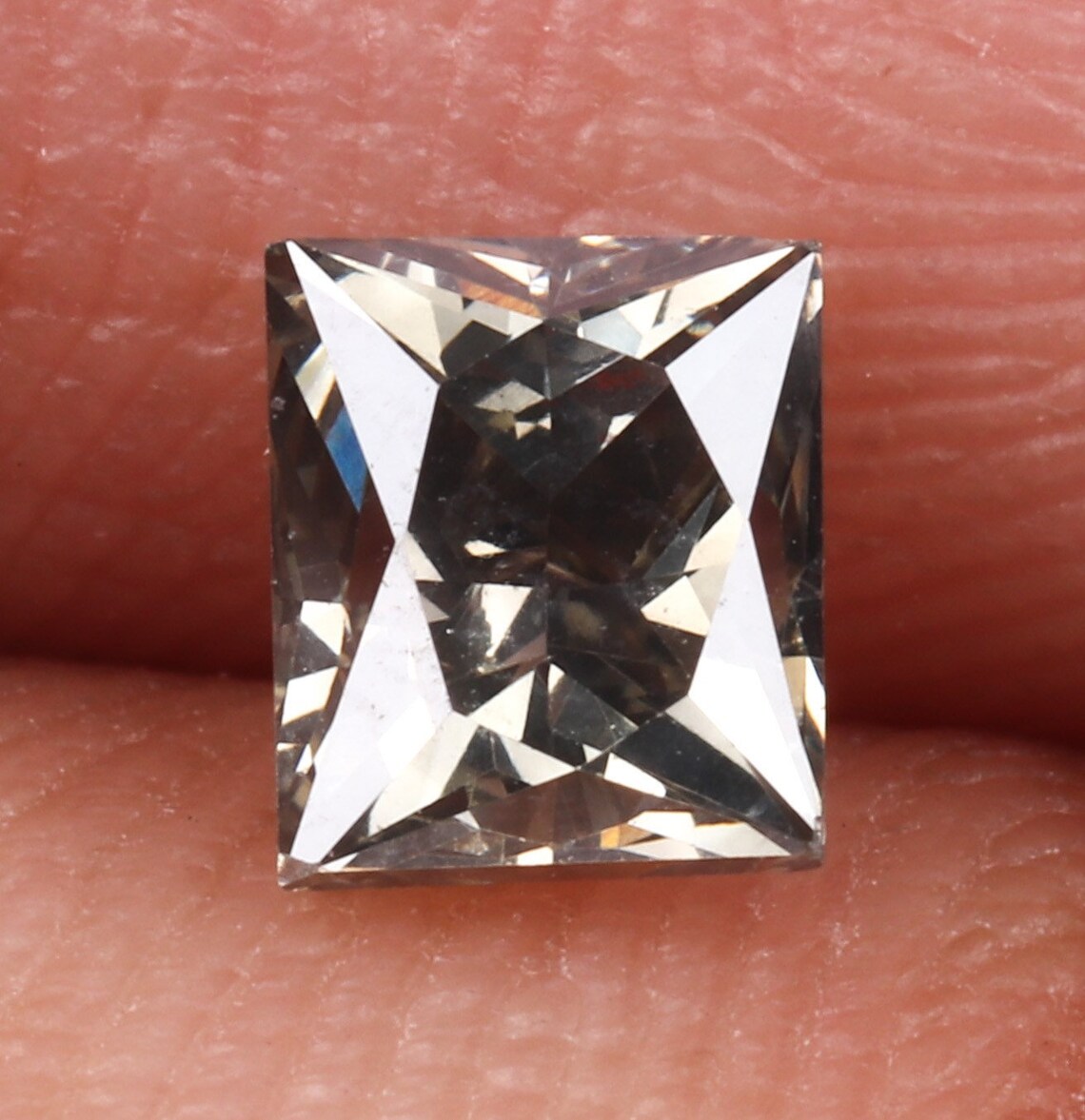 0.40 CT 4.0 X 3.5 MM Salt and Pepper Diamond Princess Shape Etsy