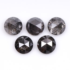 1.84 CT, 4.1 MM | Salt And Pepper Diamond | Round Rose Cut Diamond | Natural Loose Diamond For Earring Pair & Wedding Ring [5 PCS] | OM9606