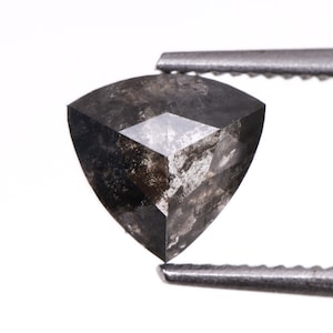 0.62 CT, 5.4 X 5.1 MM | Salt And Pepper Trillion Cut Diamond | Natural Loose Earth Mined Diamond For Engagement Ring & Wedding Ring | OM6656