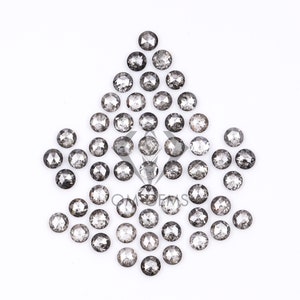 2.0 MM | Salt And Pepper Diamond | Round Rose Cut Diamond | Natural Loose Earth Mined Diamond For Engagement Ring & Wedding Ring