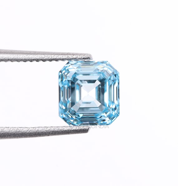Asscher cut blue diamond discount