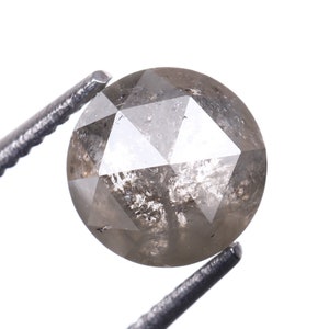 1.02 CT, 5.6 MM | Salt And Pepper Round Rose Cut Diamond | Natural Loose Earth Mined Diamond For Engagement Ring & Wedding Ring | OM1854