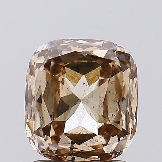 BRIESTA Champagne Diamond シャンパンダイアモンド 1.68 CT, 7.0 X 6.4 MM | Champagne Diamond | Cushion Cut Diamond