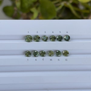 Natural Sapphire | Natural Green Sapphire | Round Brilliant Cut Sapphire | Sapphire For Wedding Ring & Engagement Ring | OMG0015