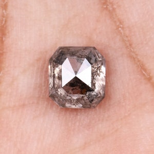 Salt And Pepper Emerald Cut Diamond | Natural Loose Diamond | Earth Mined Diamond For Engagement Ring | Wedding Ring Stone | Natural Salt And Pepper Emerald Diamond | Loose Earth Mined Diamond | Center Stone For Engagement Ring | Emerald Cut Salt Pepper Diamond | Natural Loose Diamond | Rustic Engagement Ring Stone | Fine Jewelry Diamond | Natural Emerald Cut Salt & Pepper Diamond | Loose Rustic Diamond | Wedding Ring Center Stone | Salt & Pepper Loose Diamond | Emerald Cut Natural Diamond