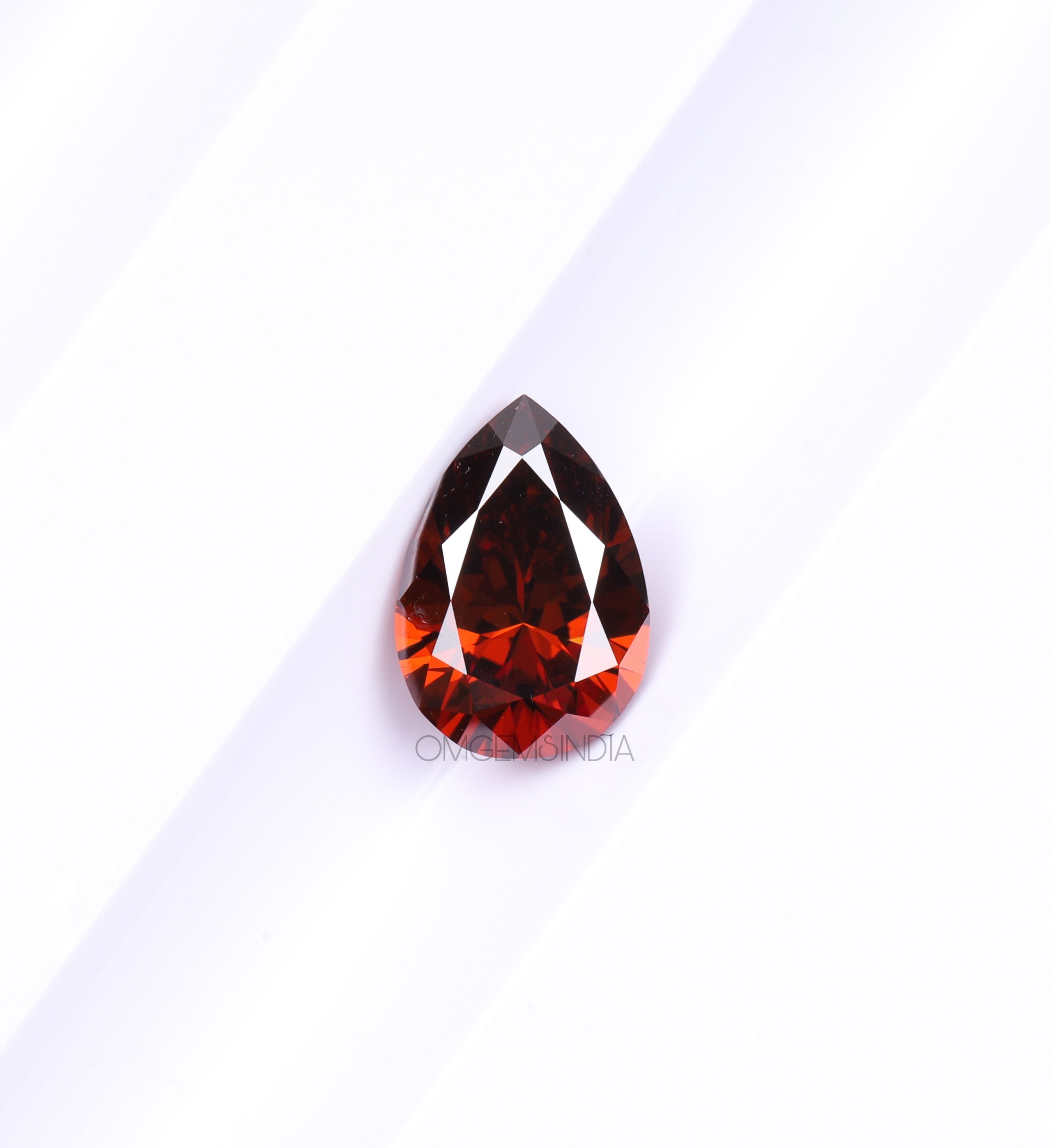 0.52 CT | Red Color Pear Cut Diamond | Unique Cut Diamond | Lab