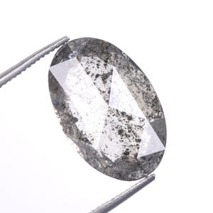 3.62 CT, 13.5 X 8.7 MM | Salt And Pepper Oval Cut Diamond | Natural Loose Diamond | Gray Diamond For Engagement Ring & Wedding Ring | OM8188