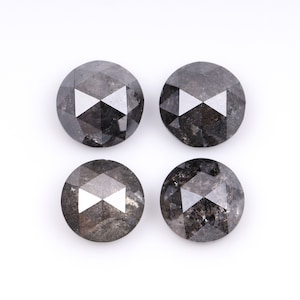 2.00 CT, 4.4 To 4.6 MM | Salt And Pepper Round Rose Cut Diamond | Natural Loose Diamond For Earring Pair & Wedding Ring [4 PCS] | OM9611