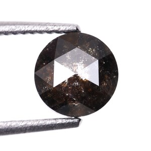 0.67 CT, 5.0 MM | Salt And Pepper Diamond | Round Rose Cut Diamond | Natural Loose Diamond For Engagement Ring & Wedding Ring | OM7445