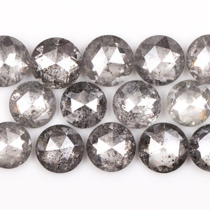 2.17 CT, 3.5 To 3.2 MM | Salt And Pepper Diamond | Round Rose Cut Diamond | Natural Loose Earth Mined Diamond For Earrings [14 pcs] MM0149