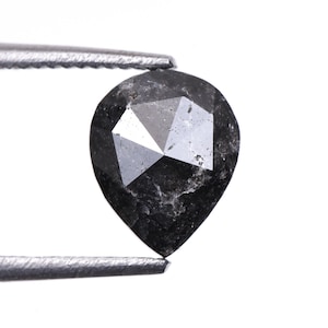 0.68 CT, 6.5 X 5.2 MM | Salt And Pepper Pear Cut Diamond | Natural Loose Earth Mined Diamond For Engagement Ring & Wedding Ring | MV0057