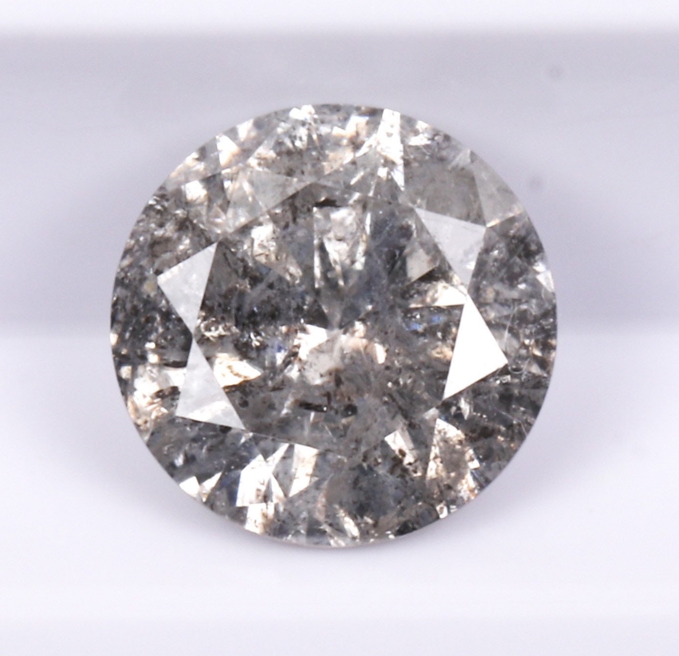 0.32 CT 4.4 MM Salt and Pepper Diamond Round Brilliant Cut Etsy