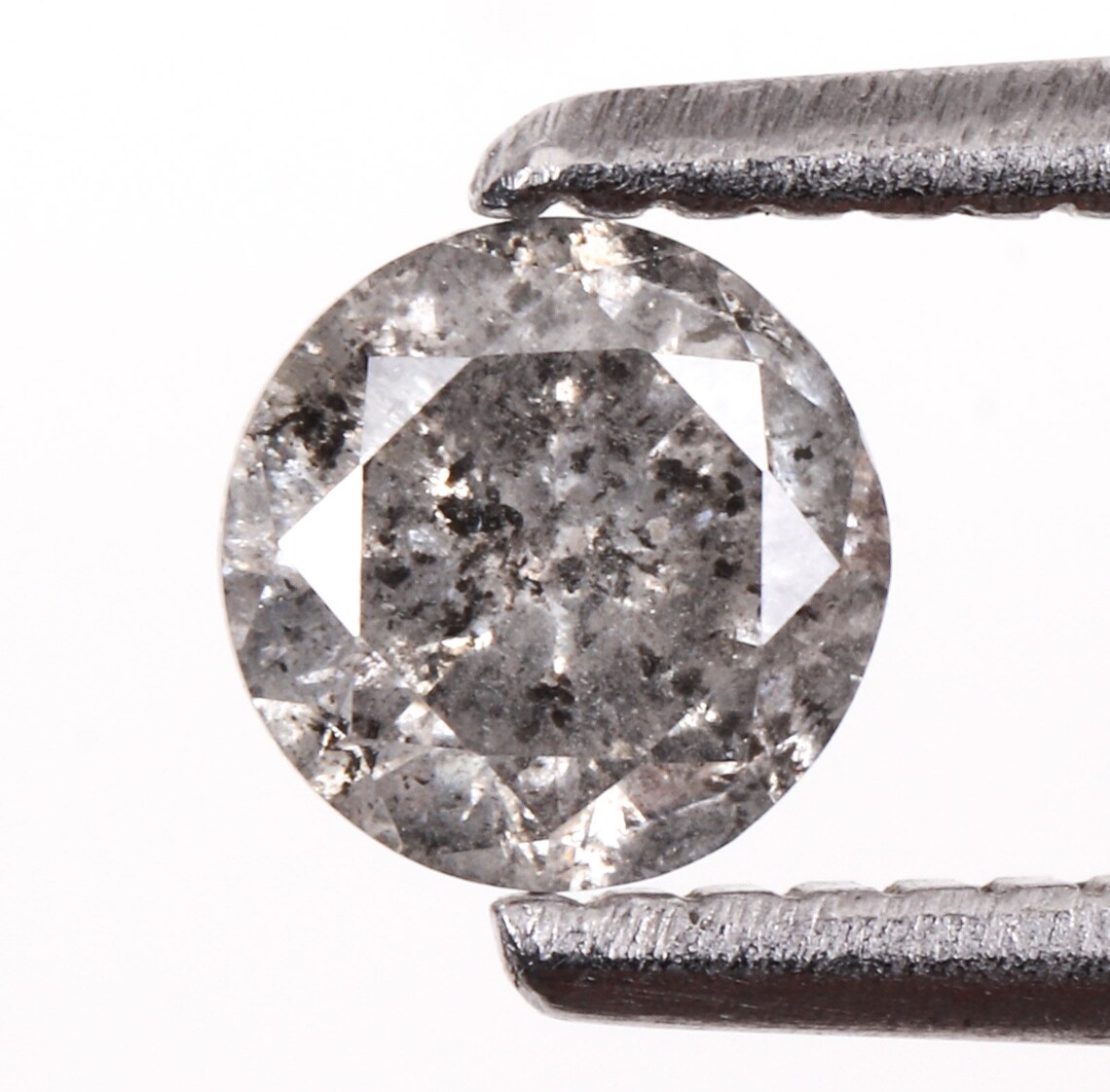 0.33 CT 4.4 MM Salt and Pepper Diamond Round Brilliant Cut Etsy