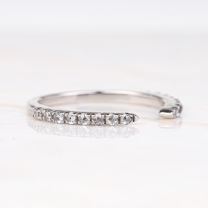 Open Wedding Band | Open Cuff Wedding Band | Diamond Cuff Ring Band | Diamond Open Ring | Minimalist Ring For Women | Dainty Ring | OMJ0245