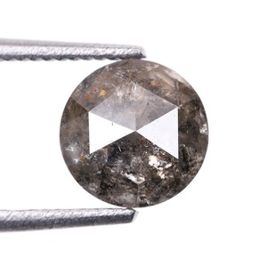 0.84 CT, 5.7 MM | Salt And Pepper Diamond | Round Rose Cut Diamond | Natural Loose Diamond For Engagement Ring & Wedding Ring | OM7356