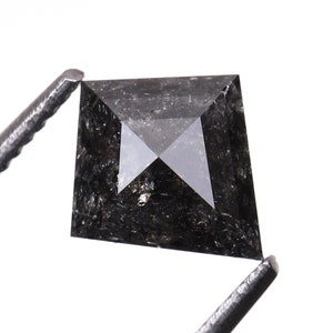 0.61 CT, 6.8 X 6.2 MM | Salt And Pepper Kite Cut Diamond | Natural Loose Earth Mined Diamond For Engagement Ring & Wedding Ring | OM6762