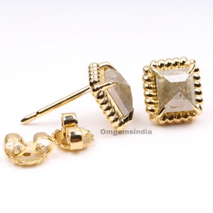 Salt And Pepper Diamond Earring Pair | Earring Stud Pair | Diamond Studs | Gold Earrings | Minimalist Earrings | Dainty Earrings | OMJ0098