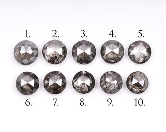 3.9 To 4.4 MM | Salt And Pepper Round Rose Cut Diamond | Natural Loose Earth Mined Diamond For Engagement Ring & Wedding Ring | L0625659