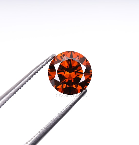 CT, MM Red Diamond Round Brilliant Cut Diamond Lab Grown  Diamond Loose Diamonds For Wedding Ring, Pendant, Earring Pairs